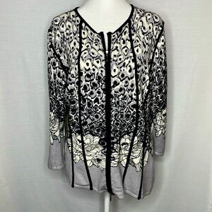 Cyrus Black/Grey/White Sweater Size Largr